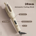 Automatic Hair Curler: 28mm Ceramic Rotating Anti-Tangle Wave Styler